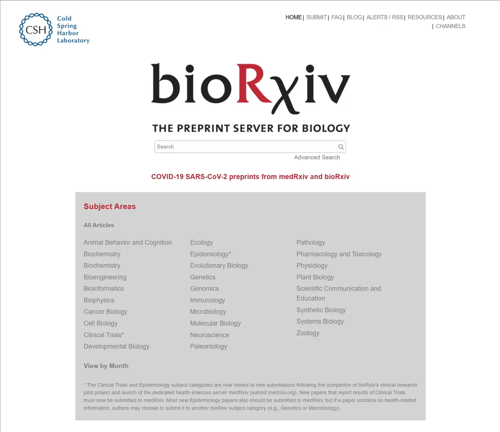 bioRxiv 页面截图